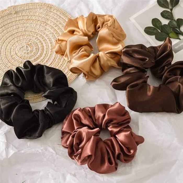 Set of 3 Hair Elastics for Women Half Skin and Half Fabric Strong Elastic Hair Hold Easy and Comfortable All Day - Image 5